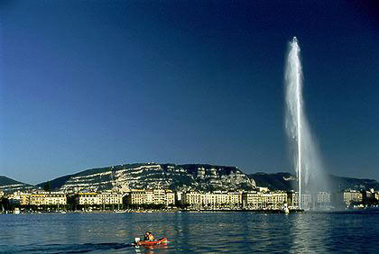 Vodotrysk nad Ženevským jezerem